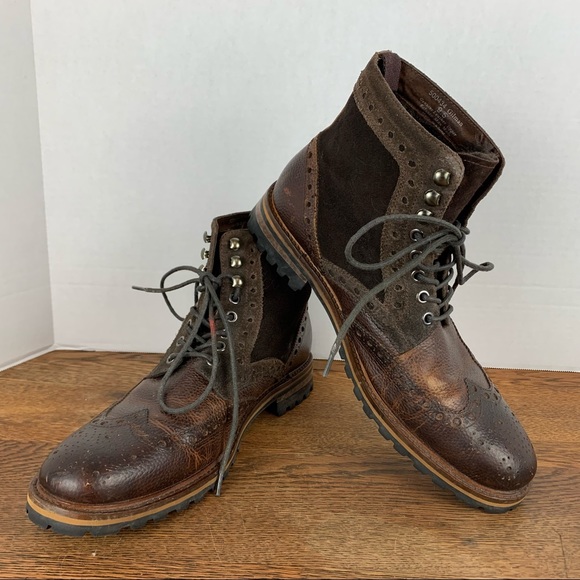 aston grey wingtip boots